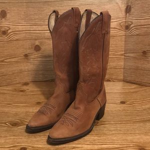 Dan post vintage Marlboro brown leather western rodeo boots size 7D